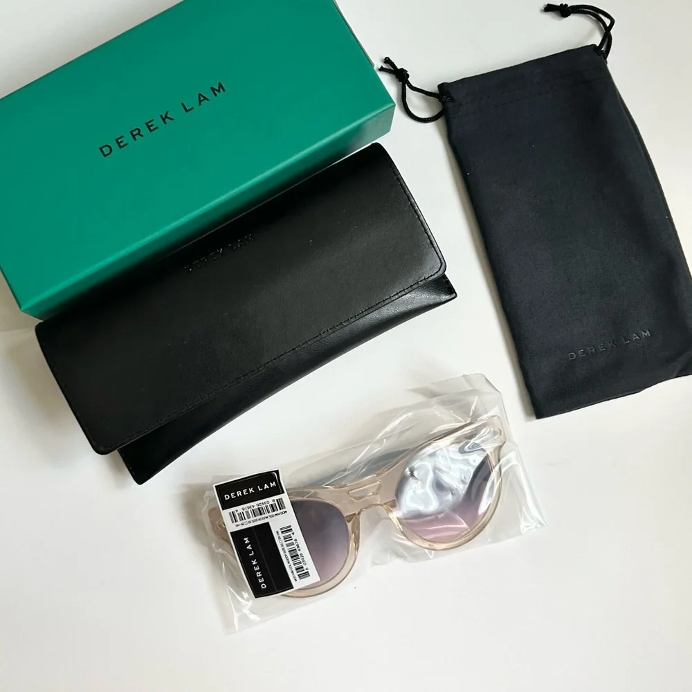 Derek Lam Sunglasses Nude Crystal with Box Case and Pouch NEW